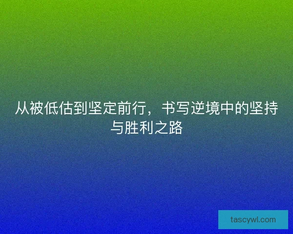 从被低估到坚定前行，书写逆境中的坚持与胜利之路
